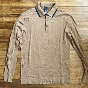 H&M Cotton/ Silk Blend Shirt Brown Long Sleeve Shirt